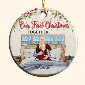 Our First Christmas Together - Gift for Couples - Personalized Ceramic Ornament - CL28 NH96