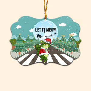 Let It Meow Grinch Cats- Gift For Cat Lover, Pet Lovers - Personalized Wood Ornament - CL16 NH96