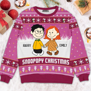 Peanuts Snoopopy Christmas - Personalized Ugly Sweatshirt - Gift For Couple, Husband Wife, Anniversary CL43 NH96