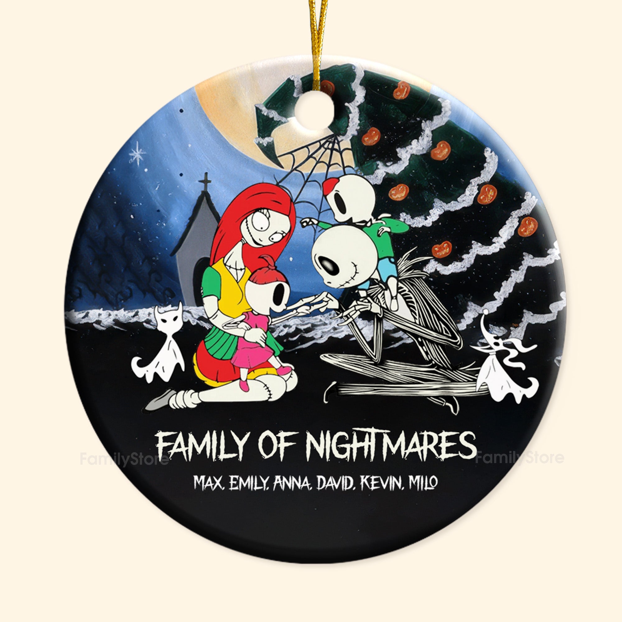 Family Of Nightmare - Gift For Family - Personalized Ceramic Ornament - CL14 NA94