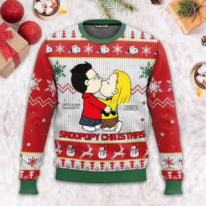 Merry Snoopopy Christmas Peanuts - Personalized Ugly Sweatshirt - Gift For Couple, Husband Wife, Anniversary CL45 NH96