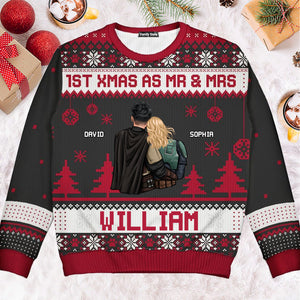 Frist Xmas As Mr & Mrs  Star War - Personalized Ugly Sweatshirt - Gift For Couple, Husband Wife, Anniversary, Engagement, Wedding, Marriage Gift - CL19 NH96