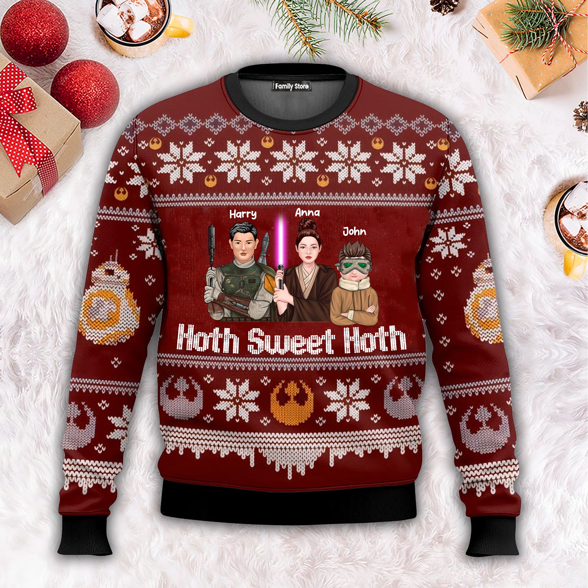 Hoth Sweet Hoth Family From Galaxy Star War - Personalized Ugly Sweater - Gift Christmas For Family Memmber - CL46 NA94