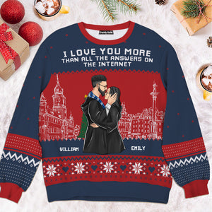 I Love You More Harry Potter - Personalized Ugly Sweatshirt - Gift For Couple, Husband Wife, Anniversary CL20 NH96