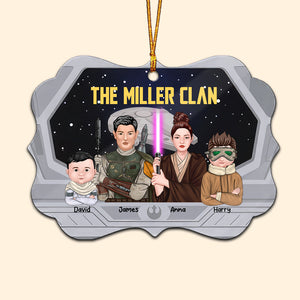 Star War Galaxy Clan - Personalized Wood Ornament - Gift For Family Members - NA94