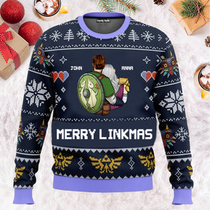 Merry Linkmas Zelda - Personalized Ugly Sweatshirt - Gift For Couple, Husband Wife, Anniversary CL32 NH96