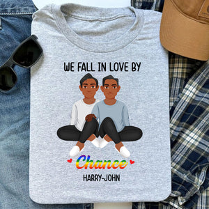 We Fall In Love By Chance LGBT Black African - Personalized Shirt - Gift For Couple, Husband Wife, Anniversary, Engagement, Wedding, Marriage Gift - GR1 NH96