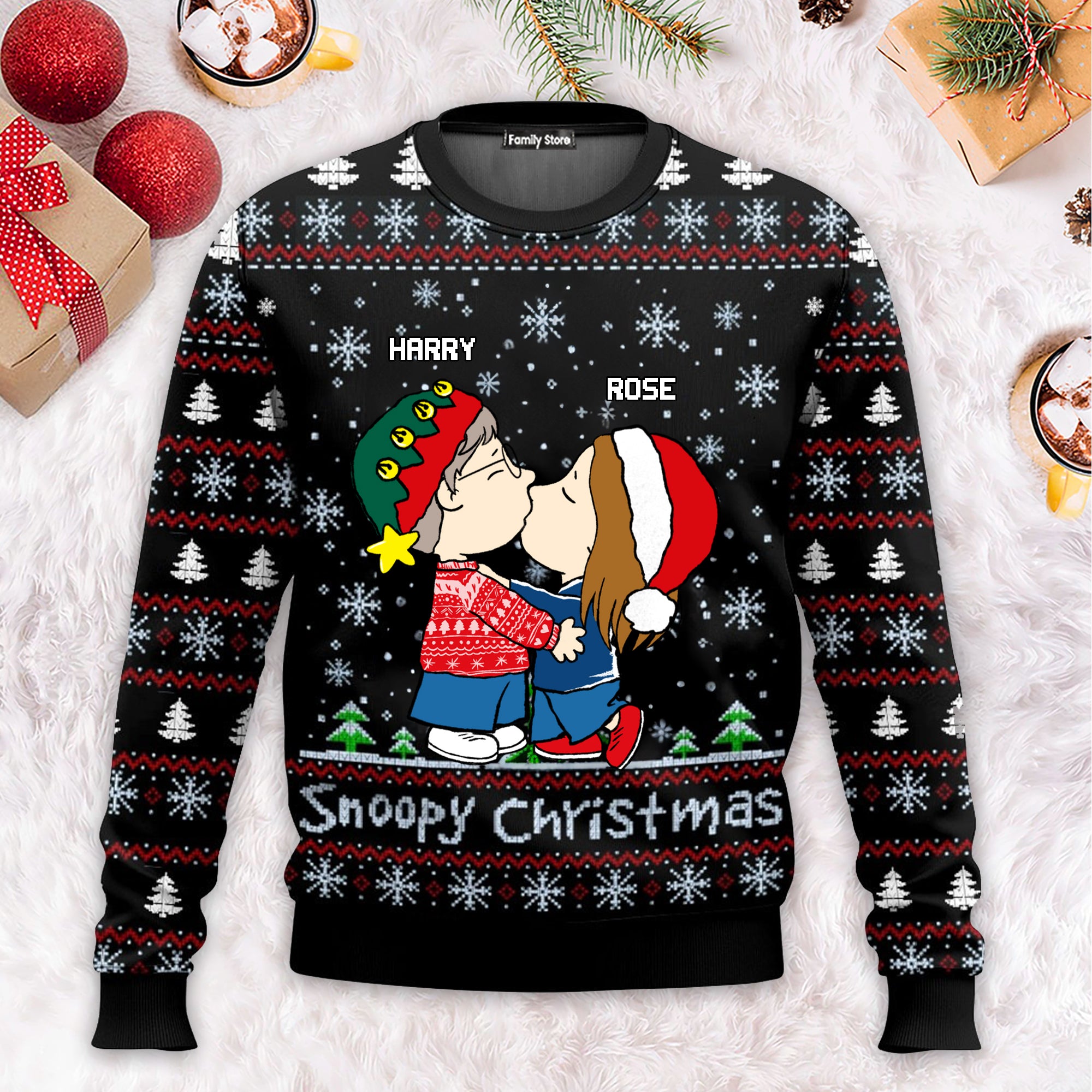 Snoopopy Christmas Peanuts - Personalized Ugly Sweatshirt - Gift For Husband Wife, Anniversary CL45