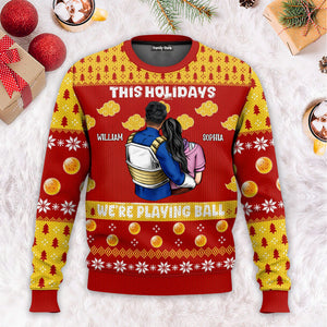 This Holidays We're Playing Together Dragon Ball - Gift For Couples - Personalized Ugly Sweater - CL18