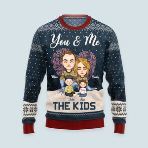 You And Me And The Kids Version 2 - Gift For Family Member - Personalized Ugly Sweatshirt - CL33