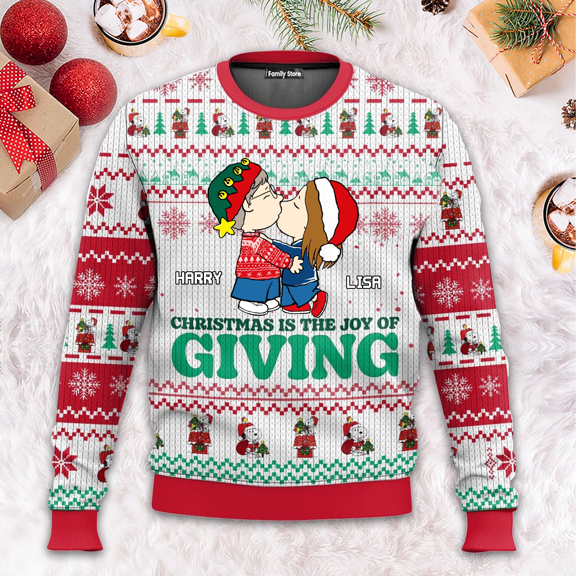 Christmas Is The Joy Of Giving Peanuts - Gift For Couples - Personalized Ugly Sweatshirt - CL45 NH96