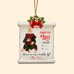 My Naughty List - Gift for Couples - Personalized Wood Ornament - CL28 NH96