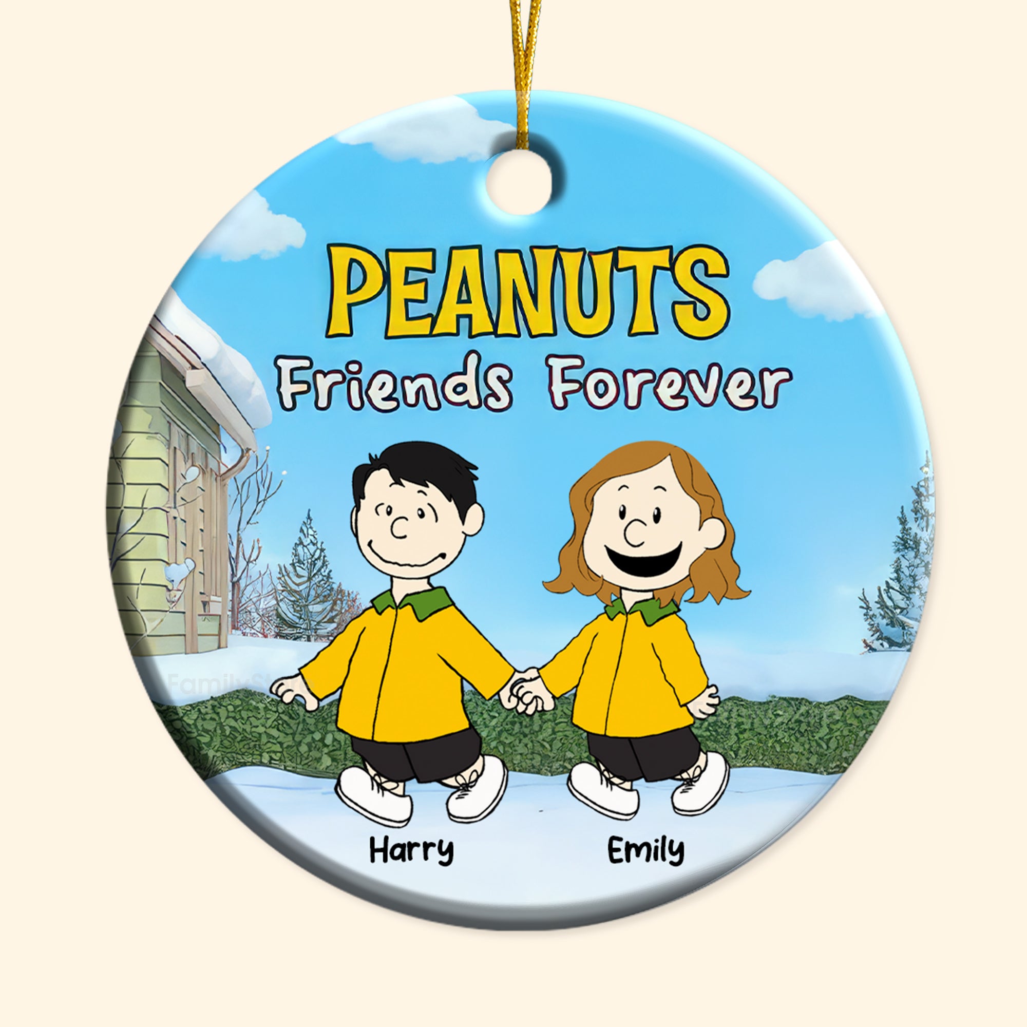 Friends Forever Peanuts - Personalized Ceramic Ornament - Funny Gift For Friend, Family Member - CL48 NH96