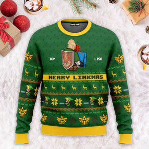 Merry Christmas Linkmas Zelda - Personalized Ugly Sweatshirt - Gift For Couple, Husband Wife, Anniversary CL32