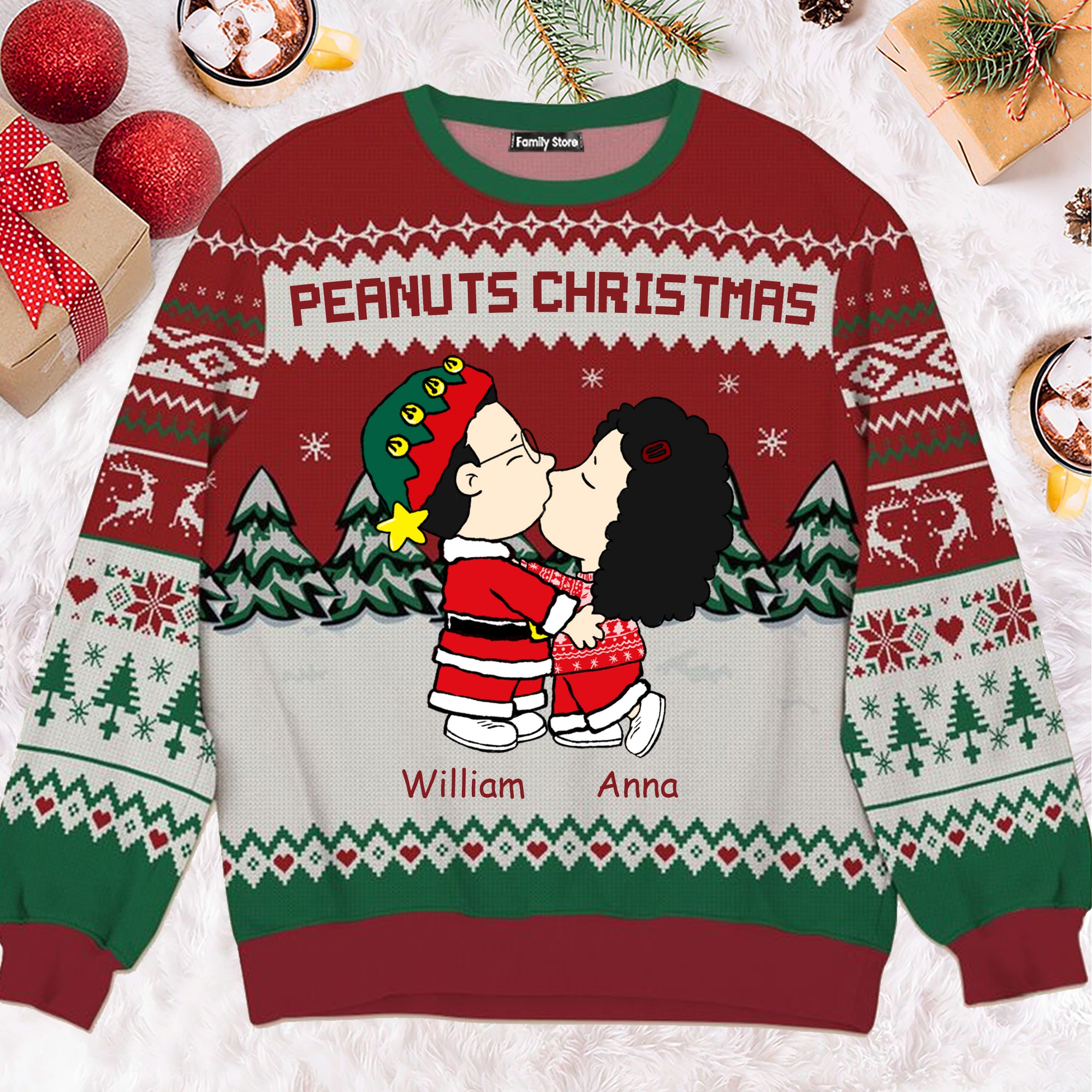 Snoopopy Peanuts Christma - Personalized Ugly Sweatshirt - Gift For Husband Wife, Anniversary CL45 NH96