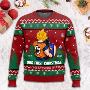 Our First Christmas Dragon Ball - Gift For Couples - Personalized Ugly Sweater - CL18 NH96