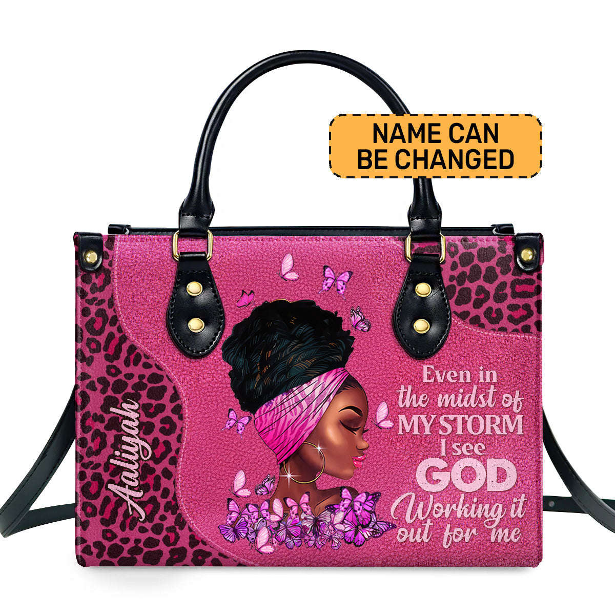 I See God Working It For Me - Personalized Leather Handbag - Gift For Best Friends, Family Members, Coworkers, Yourself