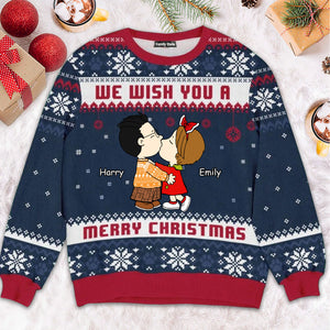 Peanuts Snoopopy We Wish You A Merry Christmas - Personalized Ugly Sweatshirt - Gift For Couple, Husband Wife, Anniversary CL45 NH96