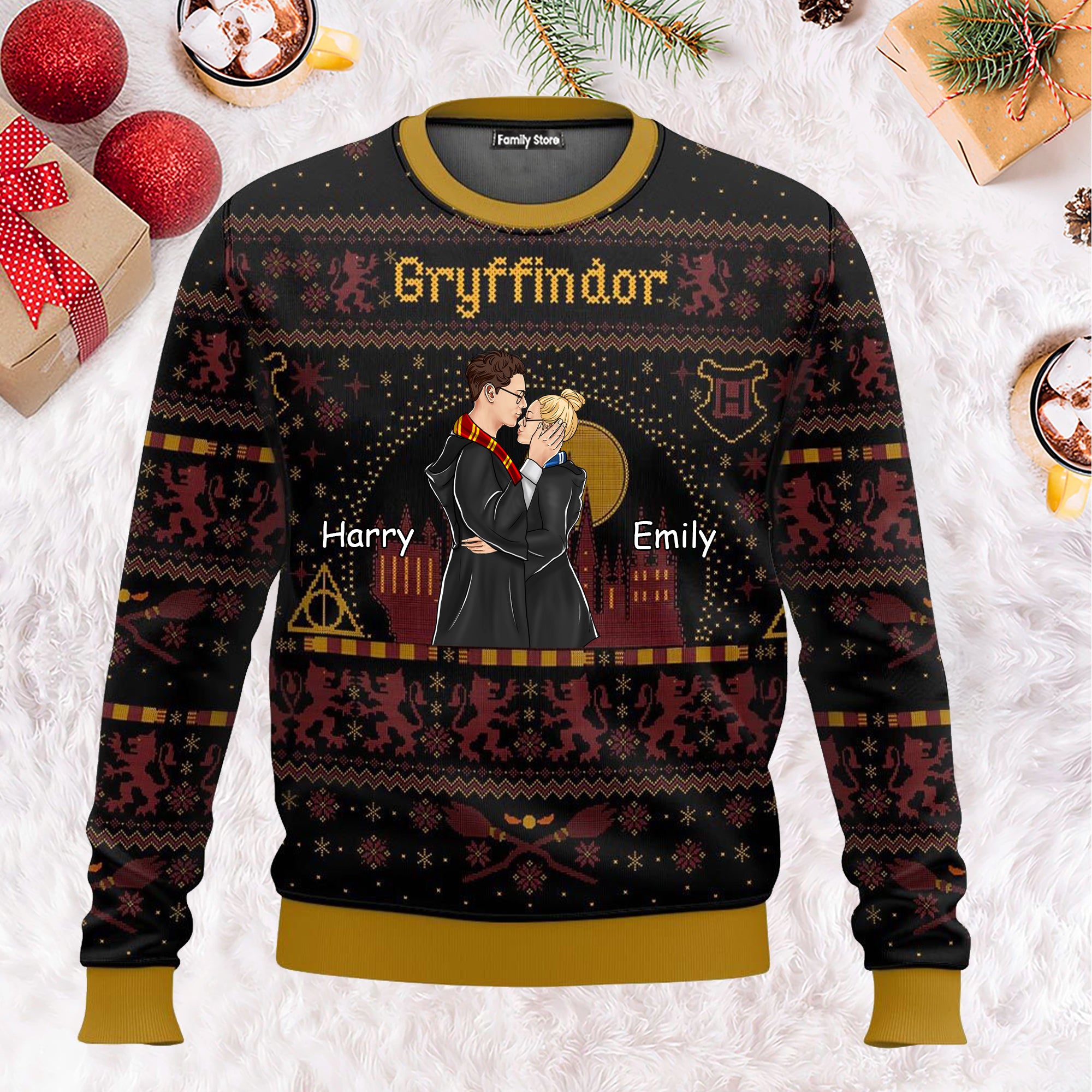 Wizrad Couple Harry Potter - Gift For Couple, Husband Wife, Anniversary - Personalized Ugly Sweater - CL20 NH96