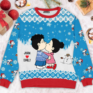 Peanuts Snoopopy Getting Together This Holiday - Personalized Ugly Sweatshirt -Gift For Couple, Husband Wife, Anniversary  CL45 NH96