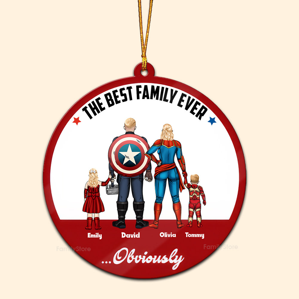 Custom Title The Superhero Family - Gift For Family - Personalized Wood Ornament - CL02 NA94