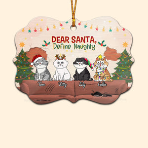 Dear Santa, Define Naughty - Gift For Cat Lover, Pet Lovers - Personalized Wood Ornament - CLP03 NH96