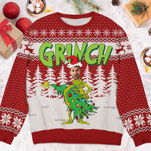 Custom Photo I'm Coming For Christmas - Gif For Friend Family Member - Personalized Ugly Sweatshirt NA94