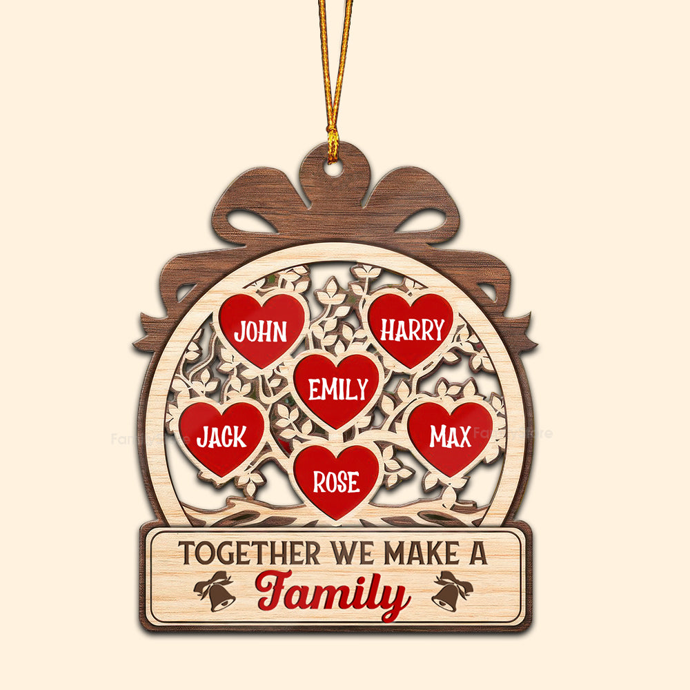 Together We Make Custom Quote - Gift For Family - Personalized Wood Ornament - NA94