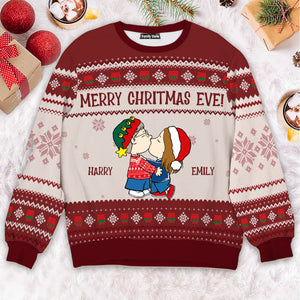 Peanuts Merry Christmas Eve - Personalized Ugly Sweatshirt - Gift For Couple, Husband Wife, Anniversary  CL45 NH96