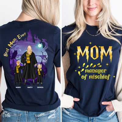 Hapo Best Mom Ever Manager Of Mischief - Personalized Shirt 2 Side - Gift For Mom, Mother’s Day | CL25 NA94