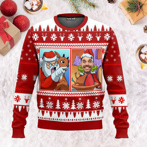 Grinch Funny Meme Santa Yelling At Me - Gift For Family Members, Friends - Personalized Ugly Sweater - NA94