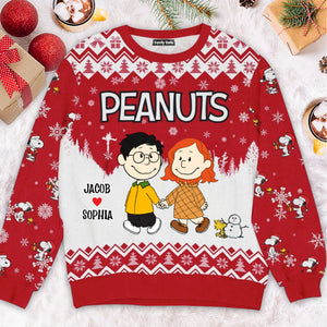 A Peanut Christmas - Personalized Ugly Sweatshirt - Gift For Couple, Husband Wife, Anniversary, Engagement, Wedding, Marriage Gift CL43 NH96