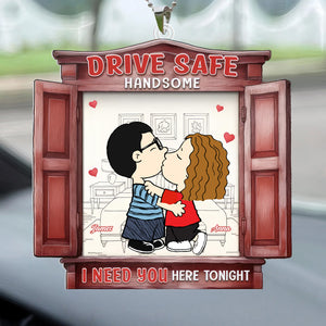 Take Care On The Road, Handsome Peanuts - Personalized Car Ornament - Gift For Couple, Husband Wife, Anniversary, Engagement, Wedding, Marriage Gift - GR9 NH96