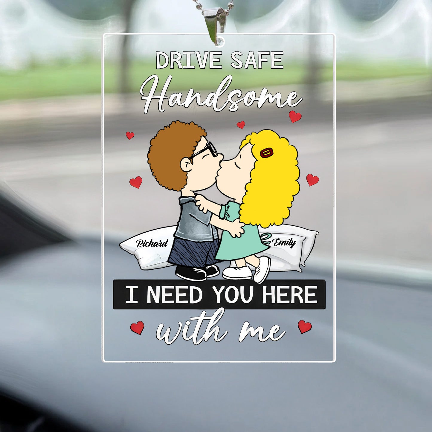 I Need You Here With Me Peanuts - Personalized Car Ornament - Gift For Couple, Husband Wife, Anniversary, Engagement, Wedding, Marriage Gift - GR9 NH96