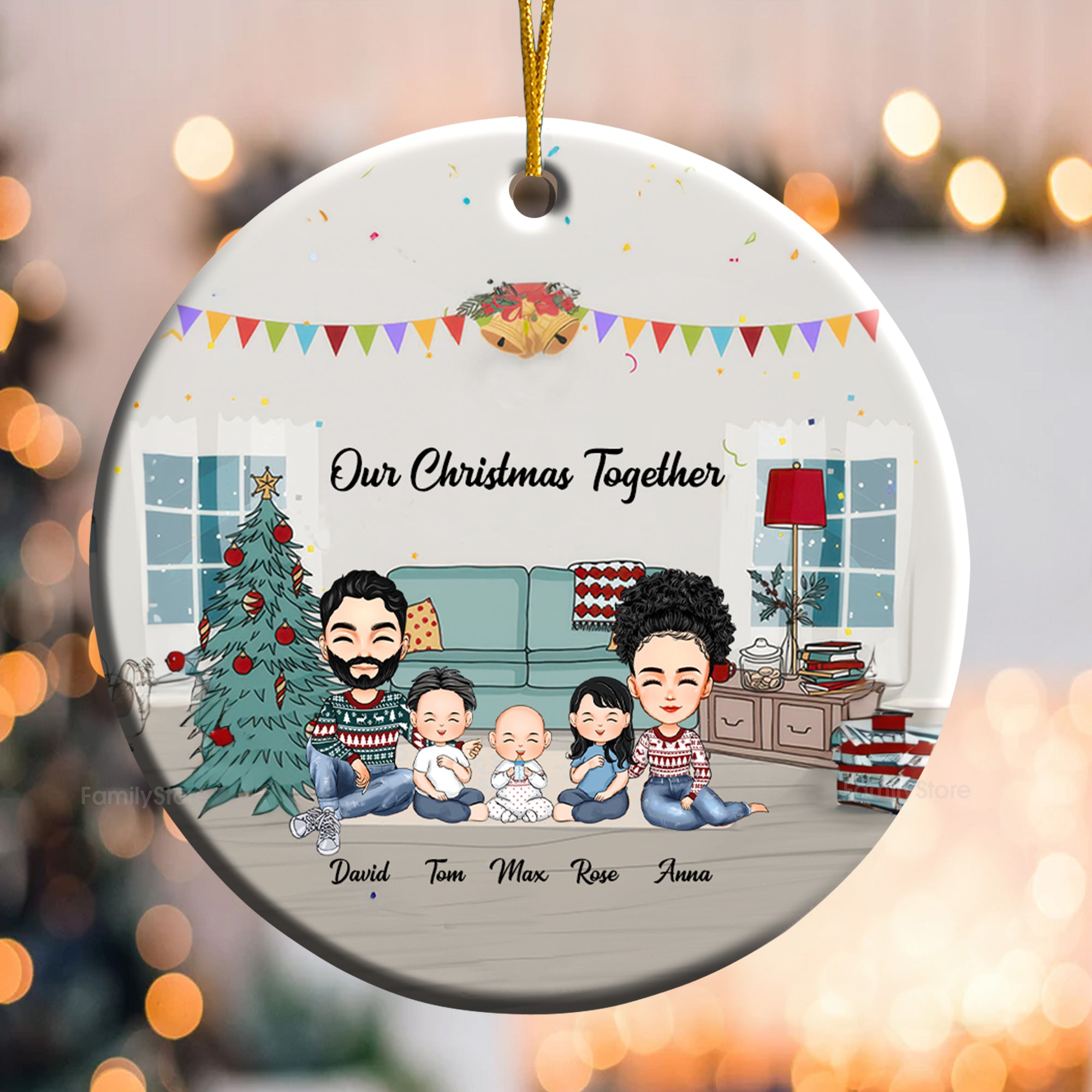 Our Christmas Together - Gift For Family - Personalized Ceramic Ornament - CL33 NA94