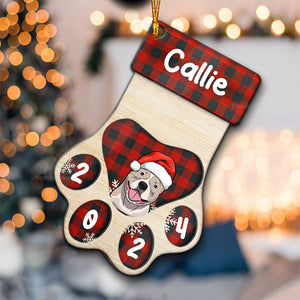 Christmas Dogs Woof Woof - Personalized Wood Ornament - Gift For Dog Lovers - CLP09 NA94