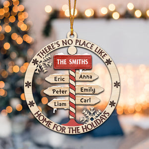 There Is No Place Like Home For The Holidays - Gift For Family - Personalized Wood Ornament - NA94