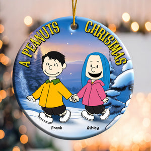 A Peanuts Christmas - Personalized  Ceramic Ornament - Gift For Couple, Husband Wife, Anniversary, Engagement, Wedding, Marriage Gift - CL48 NH96