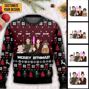 Star War Merry Sithmas Stay Togeter - Personalized Ugly Sweater - Gift Christmas For Family Memmber - CL46 NA94