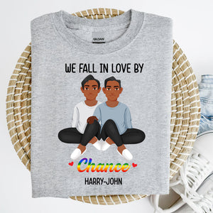 We Fall In Love By Chance LGBT Black African - Personalized Shirt - Gift For Couple, Husband Wife, Anniversary, Engagement, Wedding, Marriage Gift - GR1 NH96