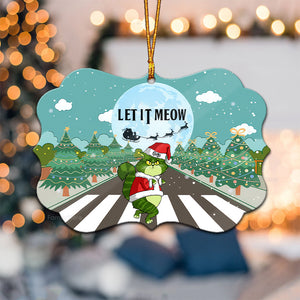 Let It Meow Grinch Cats- Gift For Cat Lover, Pet Lovers - Personalized Wood Ornament - CL16 NH96