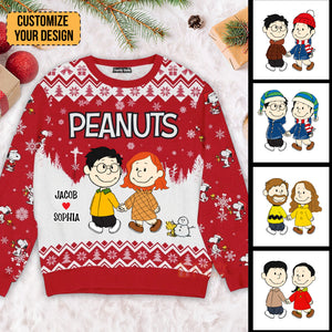 A Peanut Christmas - Personalized Ugly Sweatshirt - Gift For Couple, Husband Wife, Anniversary, Engagement, Wedding, Marriage Gift CL43 NH96