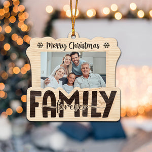 The Holidays Are A Time For Family - Gift For Family - Personalized Wood Ornament NA94