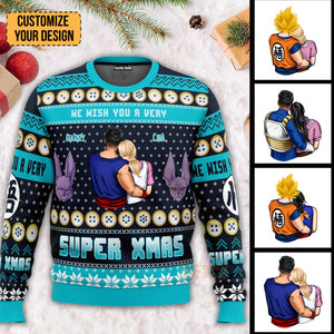 We Wish You A Very Super Xmas Dragon Ball - Gift For Couples - Personalized Ugly Sweater - CL18