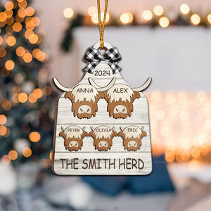 We Have A Herd - Gift For Family - Personalized Wood Ornament - NA94