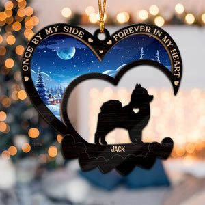 Furry Kisses And Christmas Wishes - Pet Memorial Personalized Custom Wood Shaped Ornament - CLP05 DN100