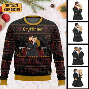 Wizrad Couple Harry Potter - Gift For Couple, Husband Wife, Anniversary - Personalized Ugly Sweater - CL20 NH96