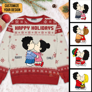 Peanuts Snoopopy Happy Holidays - Personalized Ugly Sweatshirt - Gift For Couple, Husband Wife, Anniversary CL45 NH96