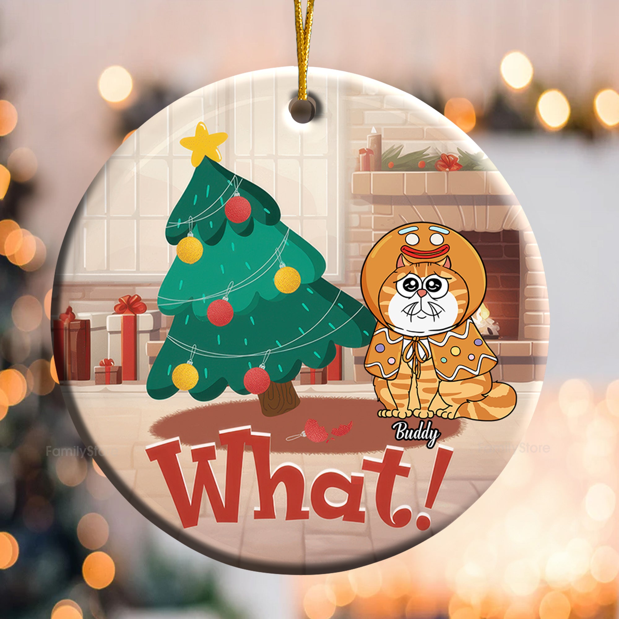 Knocked Down The Christmas Tree - Gift For Cat Lover, Pet Lovers - Personalized Ceramic Ornament - CLP03 NH96