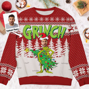 Custom Photo I'm Coming For Christmas - Gif For Friend Family Member - Personalized Ugly Sweatshirt NA94